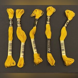 DMC Embroidery Floss Skeins - Yellow (3820) - Lot of 5 New